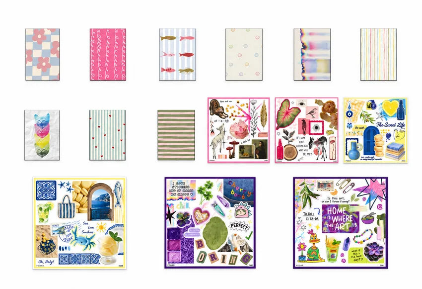 Colorful Days papers and stickers from the Podari story collection