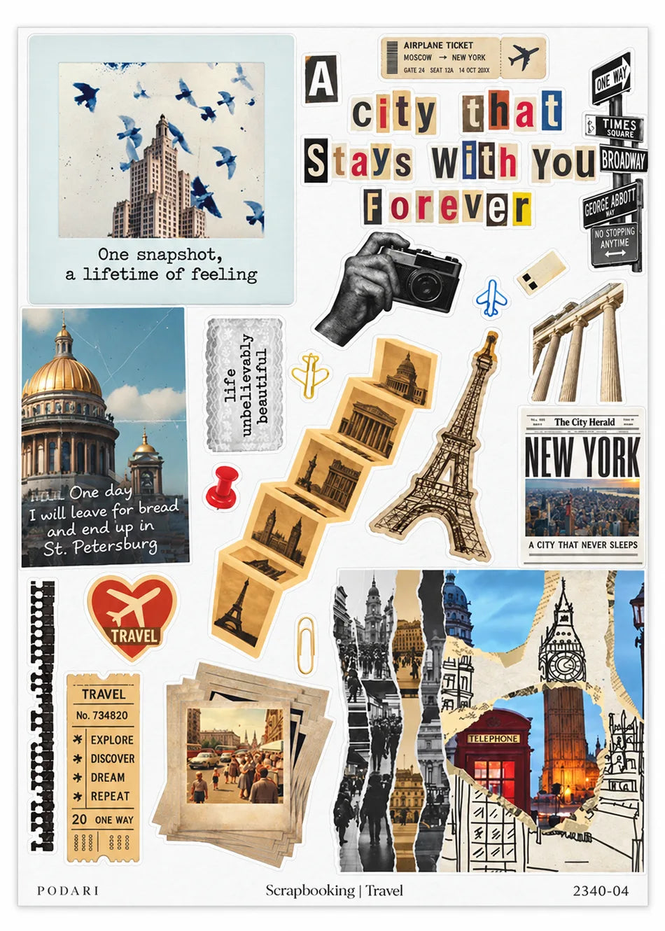 Travel Memories sticker sheet